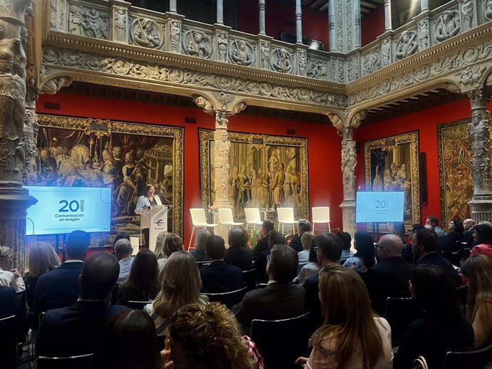 Acto de celebración de los 20 años de Dircom Aragón, en el Patio de la Infanta de Fundación Ibercaja.