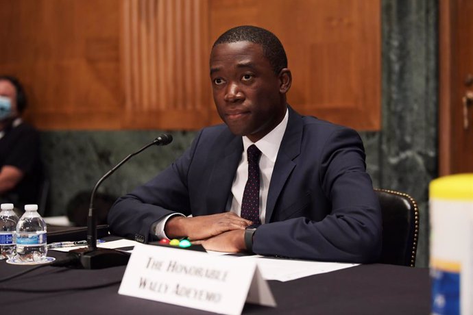 Archivo - October 19, 2021, Washington, Distric of Columbia, USA: Deputy Secretary of the Treasury WALLY ADEYEMO testifies before Senate Banking, Housing and Urban Affairs committee during a hearing about Department of TreasuryĂ•s sanction policy review, 