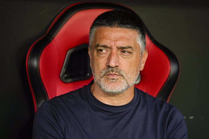 Xavier Garcia Pimienta, head coach of Sevilla FC, looks on during the Spanish league, La Liga EA Sports, football match played between Sevilla FC and Real Valladolid at Ramon Sanchez-Pizjuan stadium on September 24, 2024, in Sevilla, Spain.