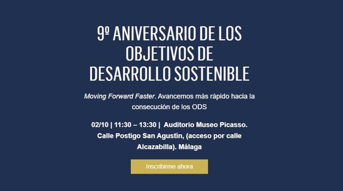 Promoción del encuentro de Pacto Mundial ONU España que se va a celebrar en Málaga el 2 de octubre.