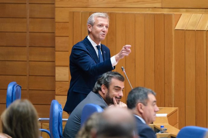 El presidente de la Xunta, Alfonso Rueda, en la sesión de control.