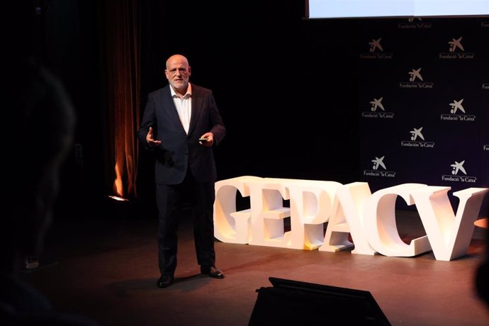 Javier Tebas durante el 9º Congreso de la GEPACV