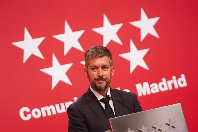 El consejero de Presidencia, Justicia y Administración Local, Miguel Ángel García Martín, en la rueda de prensa tras el Consejo de Gobierno