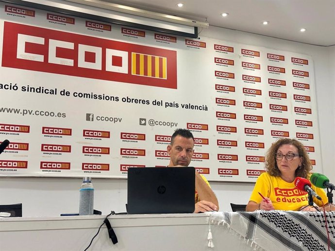 Rueda de prensa de los responsables de Educación de CCOO PV