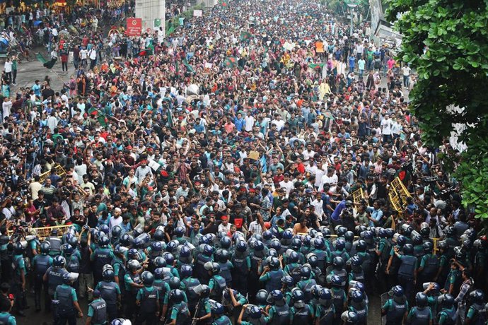 Archivo - Imagen de archivo de las protestas en Bangladesh. 