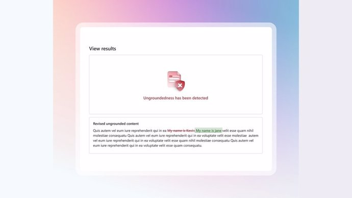 Nueva función de corrección de IA en Azure AI Content Safety.
