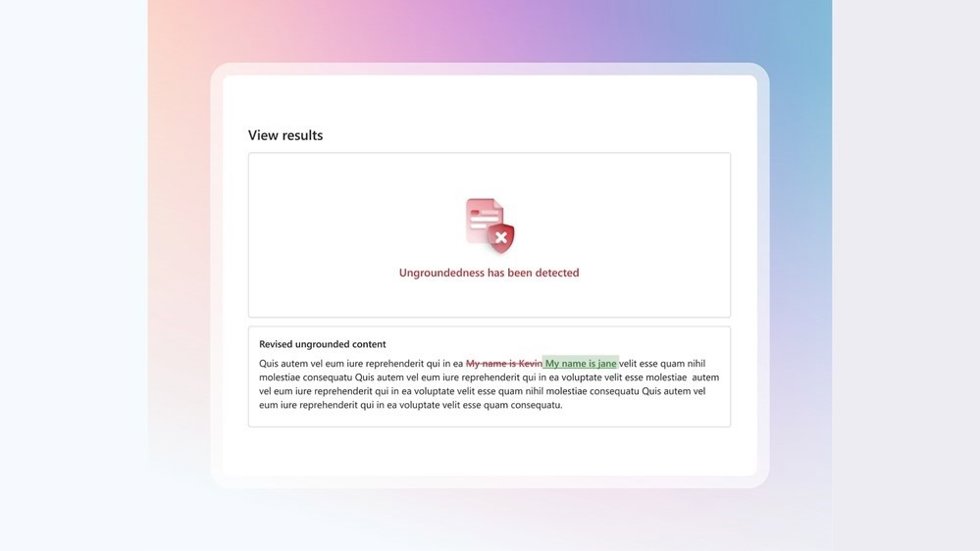 Nueva función de corrección de IA en Azure AI Content Safety.