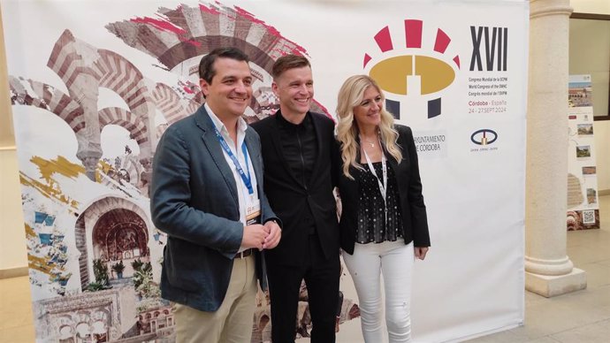 José María Bellido, Bruno Marchand y Lourdes Morales en el Congreso Mundial de la Organización de las Ciudades Patrimonio Mundial (OCPM).