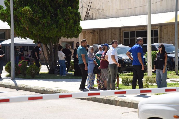 AL-MINIYEH, Sept. 24, 2024  -- Displaced people from southern Lebanon are pictured in al-Miniyeh, Lebanon, on Sept. 24, 2024. The death toll from intensive Israeli airstrikes on southern and eastern Lebanon since Monday reached 558, including 50 children 