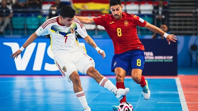 Partido de octavos de final del Mundial de fútbol sala entre Venezuela y España.