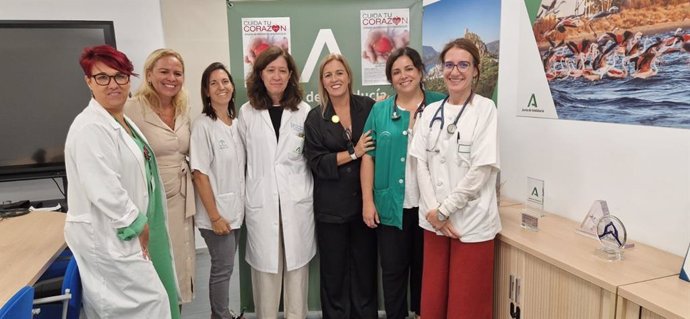 Eva Pajares en la presentación de la jornada de prevención cardiovascular en Jerez.