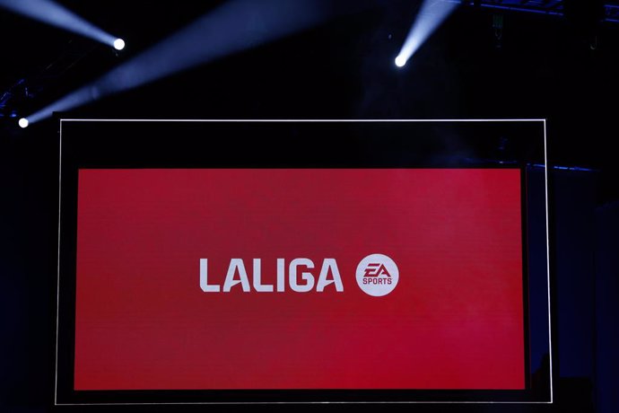 Archivo - Logo of LaLiga EA Sports presented attends during the presentation of the mark of the new LaLiga EA Sports for the next season 2023/24 celebrated at Netflix studios on July 3, 2023, in Madrid, Spain.