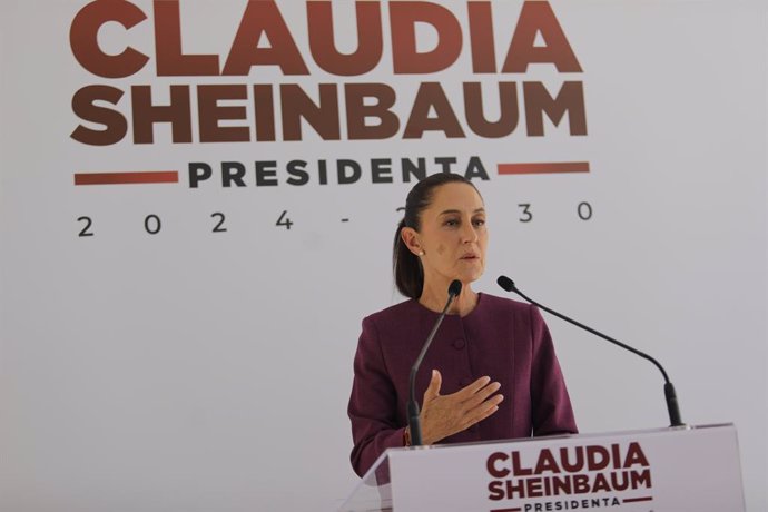 Archivo - 11 June 2024, Mexico, Mexico City: The newly elected President of Mexico, Claudia Sheinbaum Pardo, speaks during an press conference at the transition house in the Iztapalapa mayor's office. Photo: Ian Robles/eyepix via ZUMA Press Wire/dpa