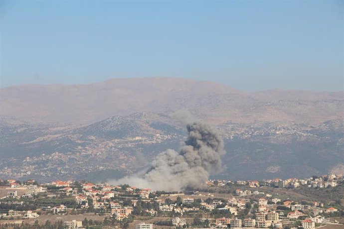 Un bombardeo israelí sobre la ciudad de Jiam, en Líbano