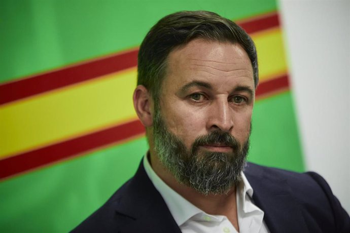 Archivo - El presidente de Vox, Santiago Abascal, durante una entrevista con Europa Press en la sede del partido, en Madrid (España) a 4 de agosto de 2020.