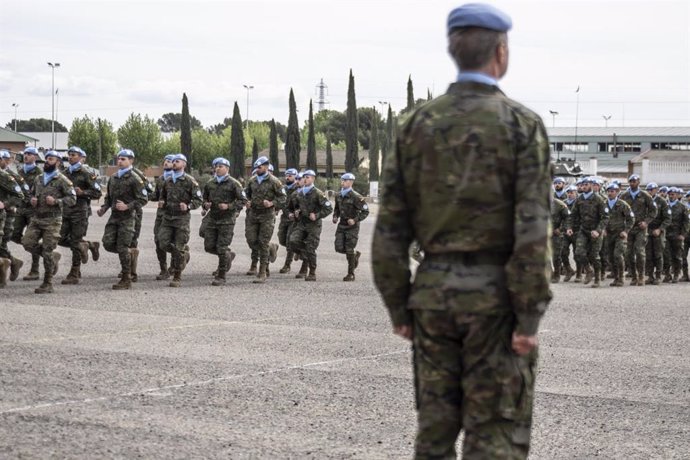 Archivo - Militares de la Brigada de Aragón I corren en la Base ‘San Jorge’, a 26 de abril de 2024, en Zaragoza, Aragón (España). 