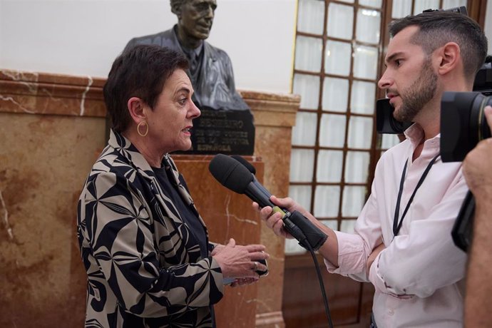 La portavoz de Eh Bildu en el Congreso, Mertxe Aizpurua, a 17 de septiembre de 2024, en Madrid (España). 