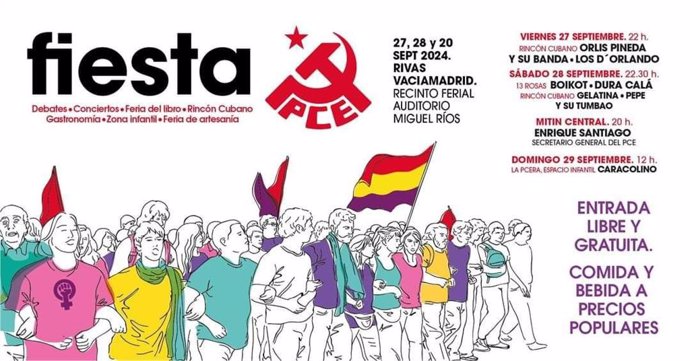 Imagen del cartel provisional de la fiesta anual del PCE.