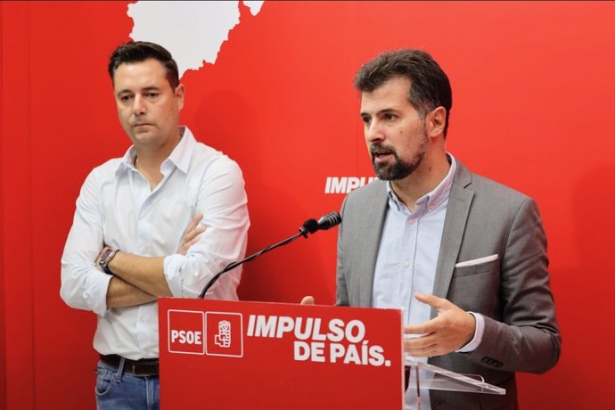 De la Rosa y Tudanca en la sede del PSOE de Burgos.