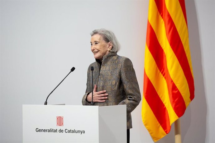 Archivo - La actriz Núria Espert interviene tras recibir el premio Guardó Pau Casals en el Palau de la Generalitat, a 29 de marzo de 2022, en Barcelona, Cataluña (España). 