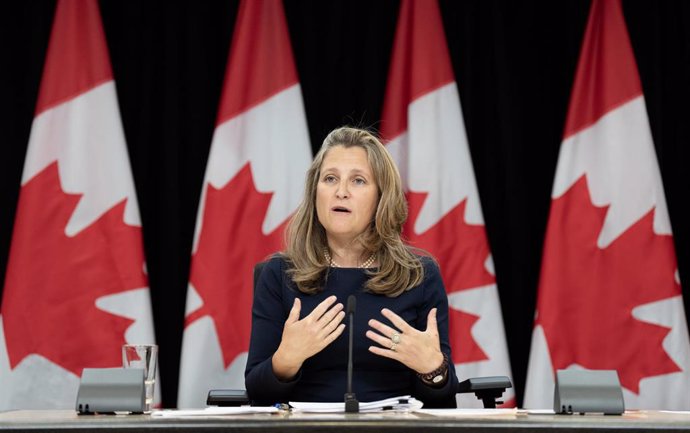 Chrystia Freeland, ministra de Finanzas de Canadá.