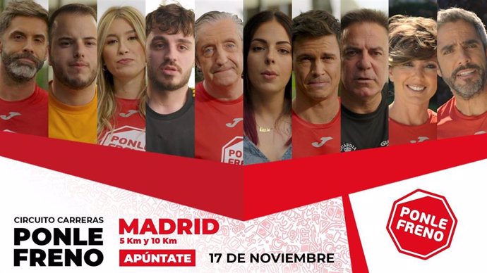 Rostros de Atresmedia y víctimas de siniestros viales, protagonistas de la campaña de la nueva carrera Ponle Freno