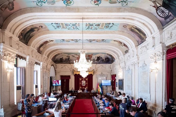 Un momento de la sesión plenaria en el Ayuntamiento de Málaga.