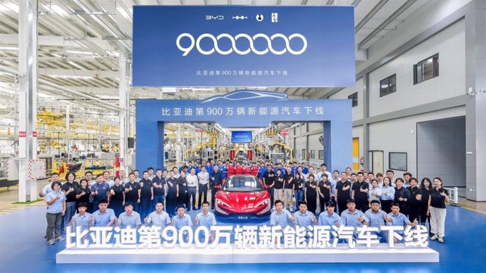 BYD alcanza el hito de producir nueve millones de vehículos enchufables.