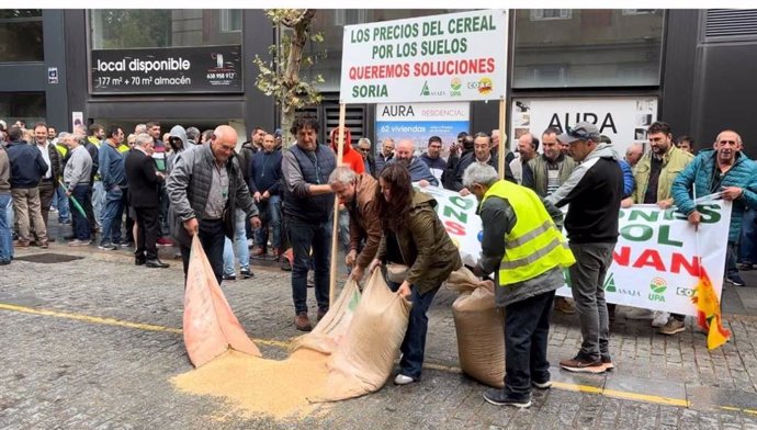 Asaja, COAG y UPA Soria piden precios justos para el cereal en una provincia que ha dejado de sembrar 40.000 hectáreas.