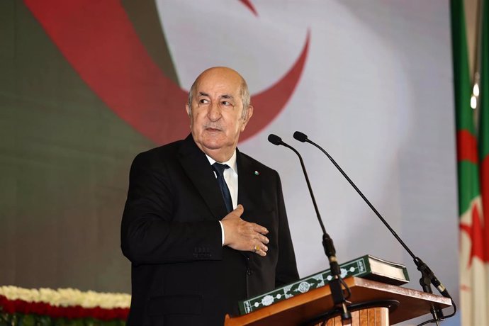 ALGIERS, Sept. 18, 2024  -- Algerian President Abdelmadjid Tebboune is sworn in for a second term in Algiers, Algeria, Sept. 17, 2024. Tebboune won a second term after securing 84.3 percent of votes in the presidential elections held earlier.