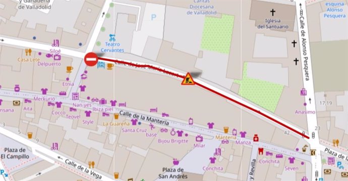 Información sobre el corte de tráfico en la calle José María Lacort.