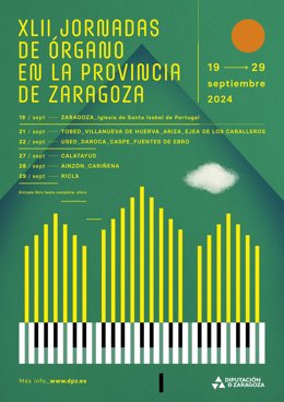 Cartel de las Jornadas de Órgano de la provincia de Zaragoza.