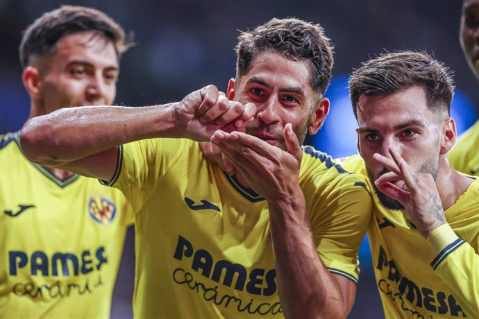 Ayoze Perez of Villarreal CF celebrates a goal during the Spanish league, La Liga EA Sports, football match played between RCD Espanyol and Villarreal CF at RCDE Stadium on September 26, 2024 in Barcelona, Spain.