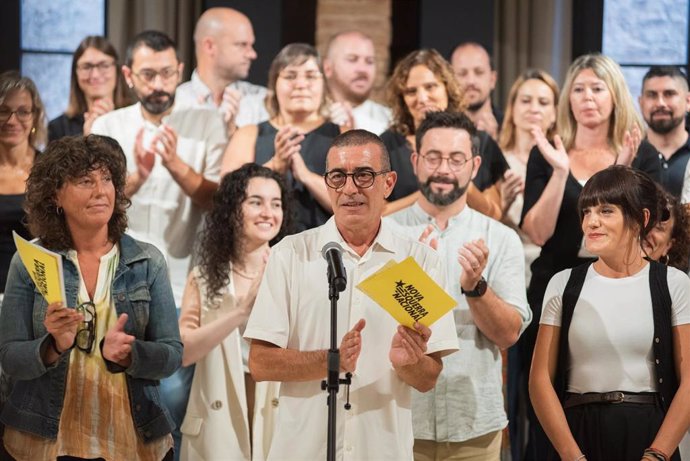 El doctor en Sociología y especialista en acción colectiva y comunitaria y políticas públicas, Xavier Godàs, interviene durante la presentación oficial de Nova Esquerra Nacional