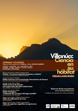 Cartel de 'Villanúa: ciencia en su hábitat'.