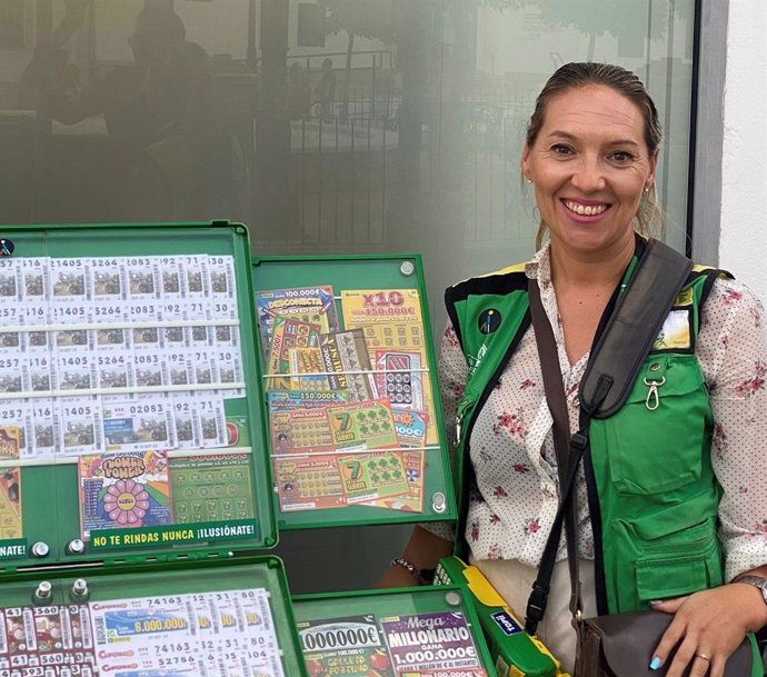 Francisca Sánchez, vendedora de la ONCE en Olvera.