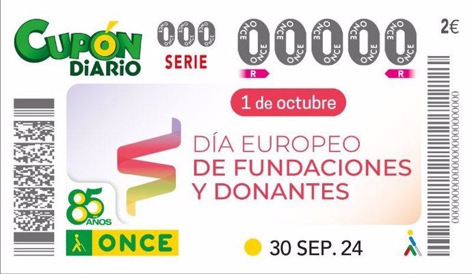 La ONCE y AEF presentan un cupón dedicado al Día Europeo de Fundaciones y Donantes