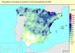 Las lluvias en España están un 5% por encima de su valor normal a menos de una semana del cierre del año hidrológico.