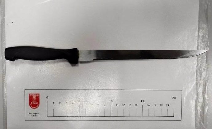 Cuchillo incautado en Sarriguren