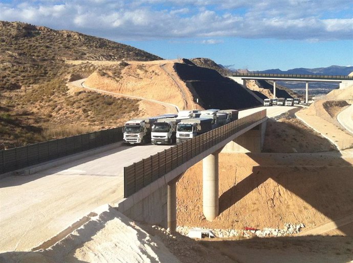 Archivo - Las obras de construcción del ramal de Alta Velocidad ferroviaria entre Madrid-Comunitad Valenciana-Murcia