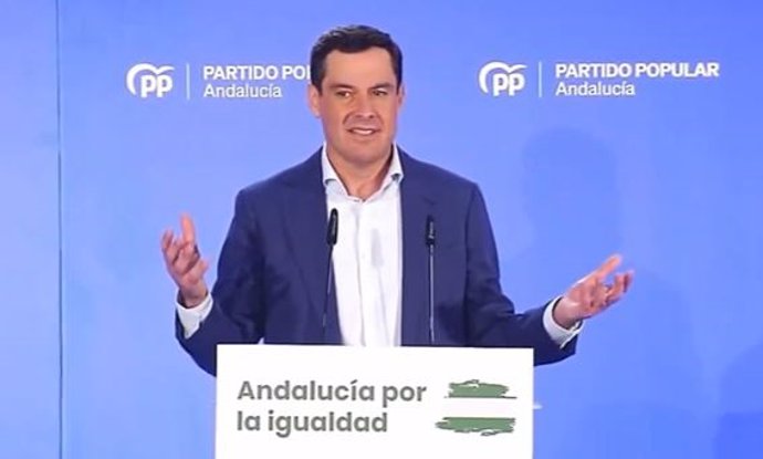 Juanma Moreno, este viernes en un acto del PP-A en Las Gabias (Granada)