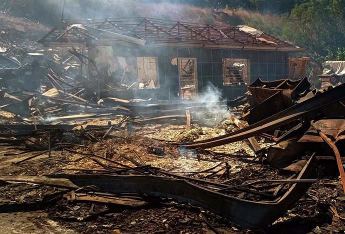 Edificio destruido por un bombardeo del Ejército de Israel contra la localidad de Saksakié, en el sur de Líbano