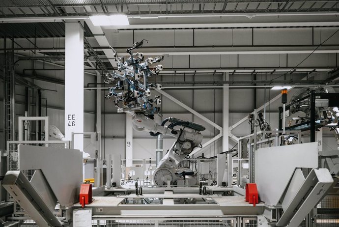 Picture shows JLR Halewood site in Liverpool, UK. Multimillion pound makover continues of its Merseyside production facility to create a factory of the future.