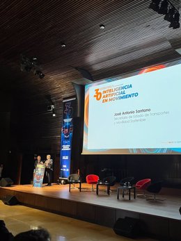 El secretario de Estado de Transportes y Movilidad Sostenible, José Antonio Santano, en el acto de clausura de del Congreso nacional de la Asociación de Transportes Públicos Urbanos y Metropolitanos (ATUC Movilidad Sostenible).