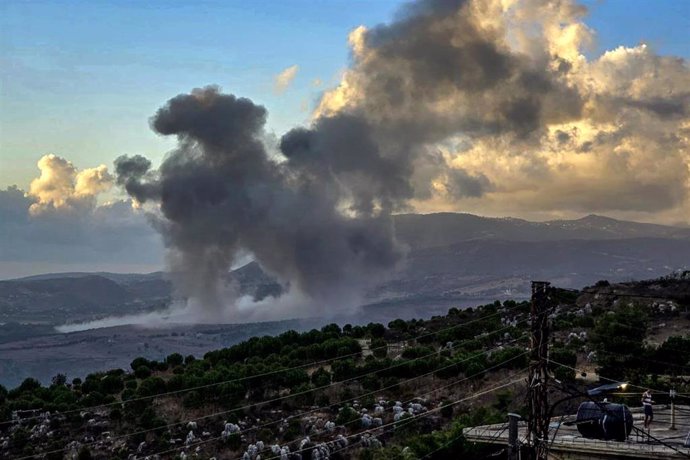 Imagen de archivo de un bombardeo israelí sobre el sur de Líbano