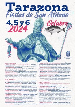 Cartel de las fiestas de San Atilano de Tarazona (Zaragoza).