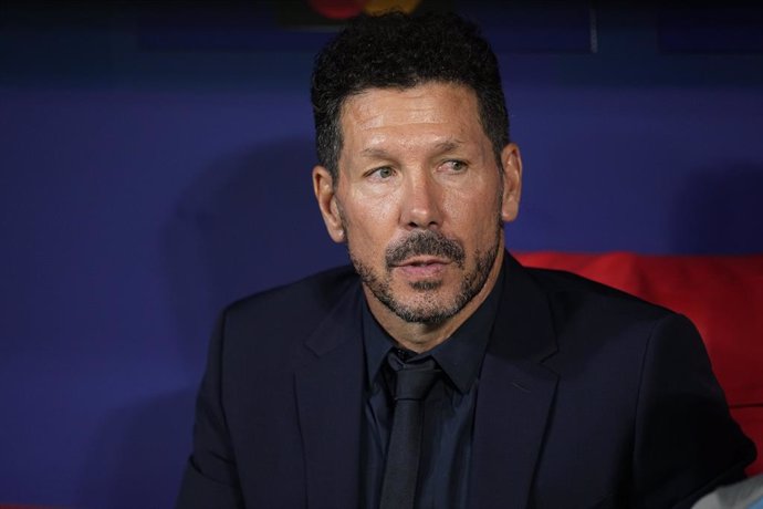 Diego Pablo Simeone, head coach of Atletico de Madrid, looks on during the UEFA Champions League 2024/25 League Phase MD1 match between Atletico de Madrid and RB Leipzig at Estadio Civitas Metropolitano on September 19, 2024 in Madrid, Spain.