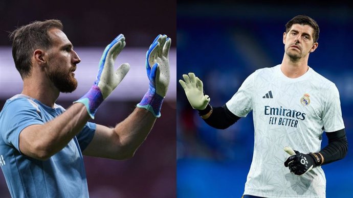 Los porteros Jan Oblak (Alético de Madrid) y Thibaut Courtois (Real Madrid).