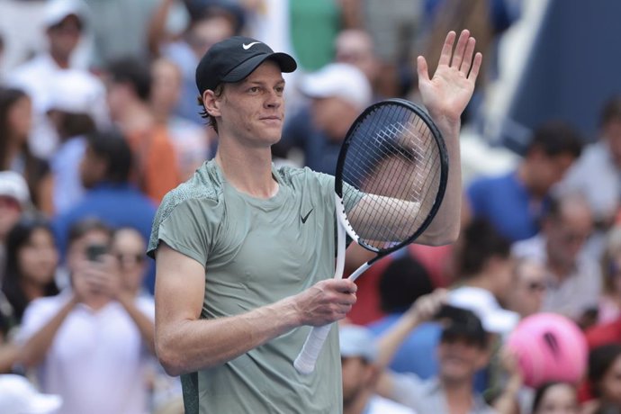 Jannik Sinner of Italy celebrates his third round victory during day 6 of the 2024 US Open, Grand Slam tennis tournament on 31 August 2024 at USTA Billie Jean King National Tennis Center in New York, United States - Photo Jean Catuffe / DPPI