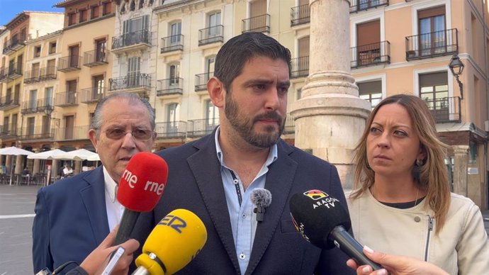 El portavoz de VOX en las Cortes de Aragón, Alejandro Nolasco, en Teruel.